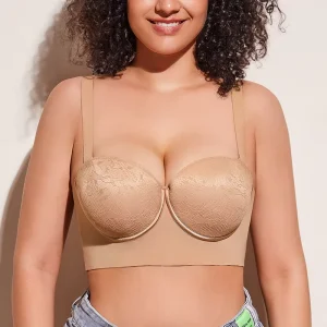 Longline Strapless Bra Multiway Full Back Coverage Smoothing Bras Women’s Underwire Corset Brassiere Hide Back Fat