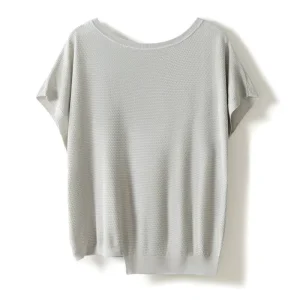 Loose Fit Sleeveless Thin T-shirt Women’s Summer 100% Mulberry Silk Knitwear Custom logo Solid Silk Top