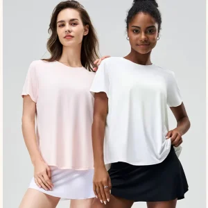 Loose Fit Workout Shirt Women Ladies Active Tees Bulk Oversized Gym t Shirt Women Sports Yoga Blank Women’s T shirts for Gym