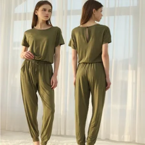 Loungewear Women Bamboo Long Cozy Pyjama Women’s Sleepwear Custom Lounge Wear Sets Cotton Pajamas for Women Set
