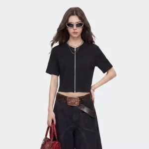 Lulu Same Style Fashion Custom logo Women’s Zipper Casual T shirts