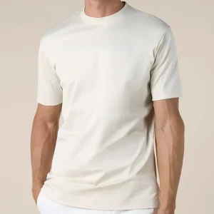 Luxury Mercerized Cotton T Shirts Custom Logo Round Neck Summer Double Mercerized Shiny 100% Cotton T Shirt for Men
