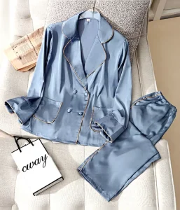 Luxury Pajamas Women Set Hot Selling Sleepwear Casual Long sleeved Trousers Satin Silk Sleep Wear Female Luxury Lounge Wear