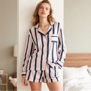 Luxury Pijama Womens Bamboo Pajamas Set Button Down 2 Piece Cotton Pj Shorts Set Custom Pyjamas Women Sleepwear