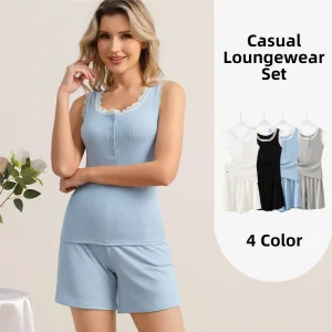 Luxury Plus Size Loungewear Sets for Women Lace Trim Sleepwear Soft Rayon Nightwear Set Custom Logo