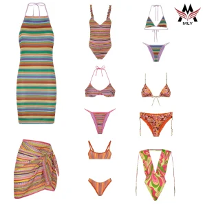 Luxury Triangle Women’s Bikini Sets Custom Logo Printed Micro Swimwear Longline OEM Service Bikini Swimwear