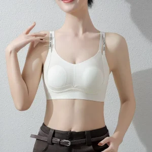 M 5XL Women’s Wireless Push Up Full Cup Breathable Thin Seamless Spandex Nylon Solid Adults Four Hook Everyday Wear Jelly Bra