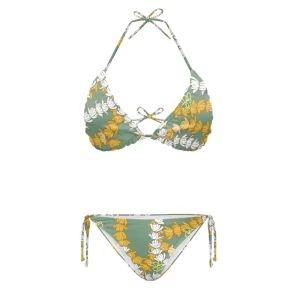 Maile and Pikake Lei Bikini Print on Demand Beach Charming Women’s Two Piece Swimsuit Sets Club