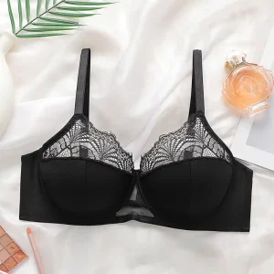 Manufactory Sexy Slim fitting French Gathered Sheer Lace Lingerie Plus Size Women’s Bra