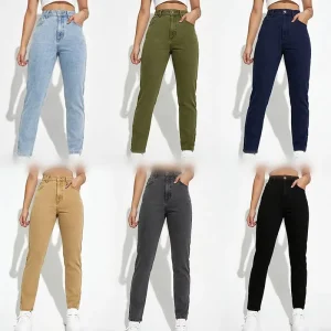 Manufacturer Direct Sale Trendy Comfortable Multi Functional Jeans Women’s High Waisted Wide Leg Denim Trousers Random Delivery