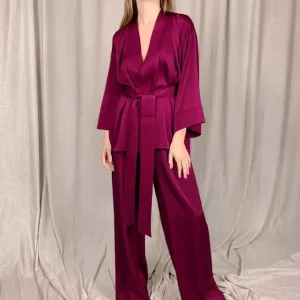 Manufacturer Ladies 1 Piece Summer Breathable Soft Home Loungewear Sets Tops Pants Loose Pajamas Sexy Robe Sleepwear for Women