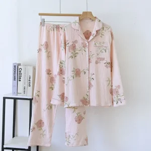 Manufacturer Nightwear With Pocket 2 Pieces Long Sleeve Pajamas Sleepwear Loungewear Set