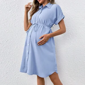 Maternity Dress Summer Short Sleeved Casual Maternity Dresses Low MOQ Fashion Comfortable Women Pregnancy Dress