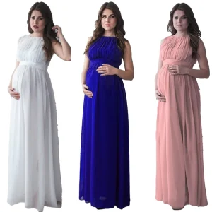 Maternity Dresses for Women Photo Shoot Chiffon Pregnant Dress Sleeveless Long and Thin Soild Color Women Maternity Clothes
