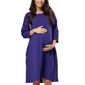Maternity Nursing Clothing Pregnant Casual Dresses High Quality V Neck Maternity Dress for Fall