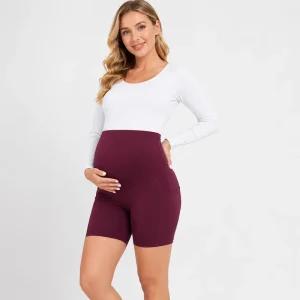 Maternity Shorts High waisted Exercise Waist Lift Leggings Short Yoga Pants Maternity Wear