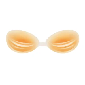 Mei Xiao Ti Women’s Sexy 3D Silicone Open Cup Bra Seamless Invisible Self Adhesive Stick Deep V Wire Free Support Button Solid