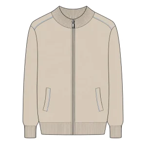 Men’s Cashmere Cardigan Polo Collar Solid Color Zip Design With Pockets Multi Functional Top Izable Sweater