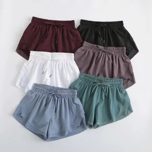 Mesh Lace Drawstring Waist Women Outdoor Quick Dry Biker Shorts Running Golf Tennis Skirts With Pockets