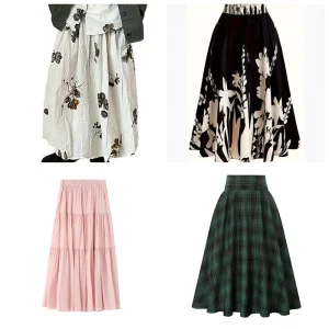 Midi Skirt Women with High Waist and Drooping Feeling Covering the Hips Long A line Oversized Umbrella Skirt