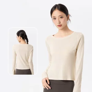 Modal Cotton Wool Pilates Yoga Top Breathable Slim Fit Cropped Crew Neck Fitness Sports Women’s T shirts