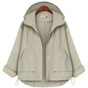 Modern Hooded Jacket Plus Size Vetement Pour Femme Custom Logo Windbreaker Jacket