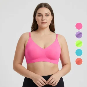 Moisture-wicking Flexible Fit Soft Elastic Band Side Support Adjustable Straps Wireless Ice Silk Seamless Women Plus Size Bra
