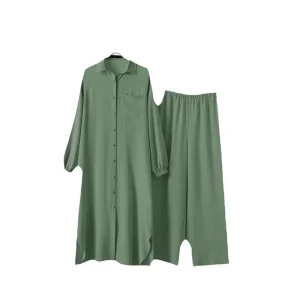 Muslim Women’s Arab Style Two-piece Spring and Autumn Long-sleeved Shirt Trousers Suit