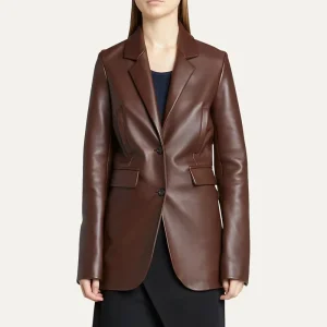 NAFA OEM Luxury Women’s Real Leather Blazer Coat Fall and Winter