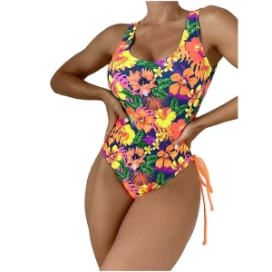NAYVO Manufacturer Women Plus Size Swim Wear One Piece Swimdress Floral Solid Quick Dry Sexy Swimsuit