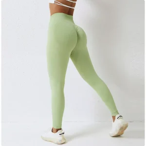 New Active Sportswear Women’s Bright Color High Waist Scrunch Gym Tights Push up Workout Seamless Yoga Leggings