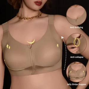 New Arrival Front Zipper Seamless Wireless Minimizer Bra Big Breasts Look Smaller Plus Size Lingerie