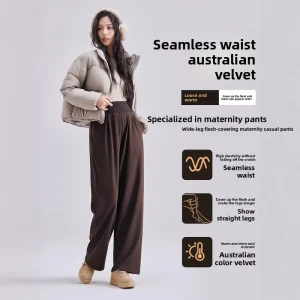New Arrival High Waisted Large Size Maternity Casual Pants Loose Outer Wear Wide Leg Design for Spring High Maternity Clothing