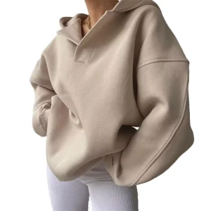 New Arrival Oversize Women’s Hoodies Drop Shoulder Heavyweigh 100% Cotton Long Sleeve Screen Print Letters Hoodies Women