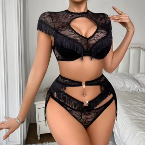 New Arrival Women’s Sexy Lingerie Set Mature See through Mesh Underwear