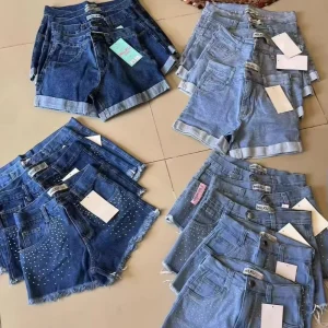 New Arrivals High Waist Denim Shorts Women Casual Straight Rolled Hem Loose Breathable Jean Shorts for Summer Streetwear