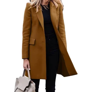 New Arrivals Trendy Elegant Oversize Women Coat High Quality Fashion Solid Color Plus Size Women Long Style Coat