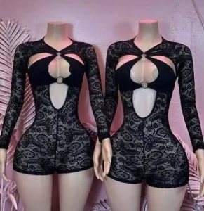 New Arrivals Woman Rompers Stretch Bodysuits Lace Hollow Out Backless Bodycon Jumpsuits Ladies Sexy Women Rompers