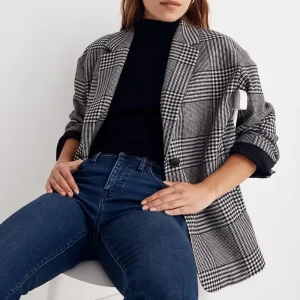 New Custom Plaid Oversized Blazers Ladies Women Suits Jacket Blazers Mujer Formal Fall Womens Coats