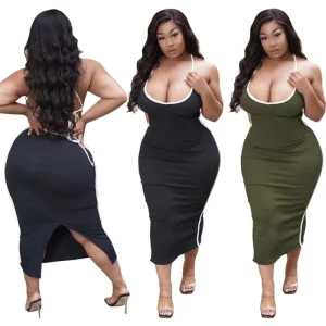 New Design Fashion Plus Size Women Clothing Summer Sexy Plus Size Dress