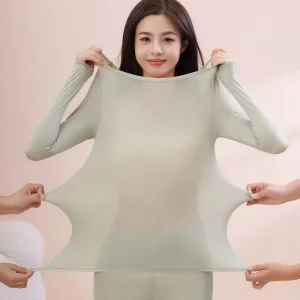 New Design M 4XL High Elastic Thin but Warm Long Sleeve Winter Women Plus Size Thermal Underwear Set