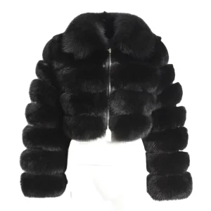 New Design Modern Fashion Plus Size Fluffy Fall Warm Trendy Faux Winter Ladies Black Blue Women Coat Fur Jacket for Women