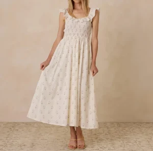 New Design Solid Woven Midi Casual Dress Elegant Women’s Sleeveless Summer Dress