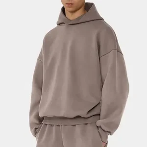 New Design Unisex French Terry Drop Shoulder Oversized Box Hoodies 100% Cotton Heavyweight Blank Boxy Hoodie