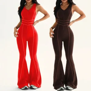 New Fashion Backless Casual Jumpsuit Yoga Jumpsuit Tight Hip Lifting Yoga Casual Women’s Jumpsuit