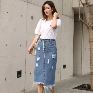 New Fashion Top Quality Women’s Jeans Denim Skirts Ladies Jeans Custom Jeans Skirts