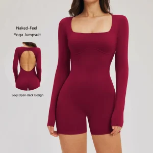 New High Quality Solid Color Jumpsuit Hollow Beautiful Back Tight Sportswear Outdoor Gym Running Yoga Wear for Women