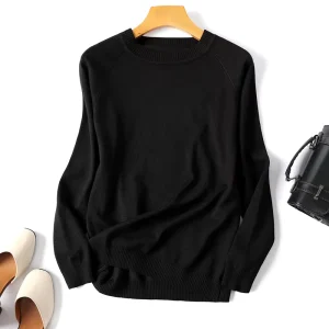 New Spring and Autumn Bottom Knit Pullover Loose Striped Long sleeved T shirt Women’s Autumn Top