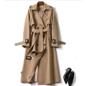 New Style Autumn Elegant Casual Long Trench Overcoat Plus Size Long Sleeve Windbreaker for Women Standard Trench Coat for Women