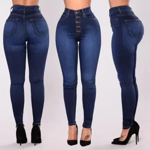 New Style High Waist Elastic Lady Women Jeans Ninth Pants Denim Pencil Jeans